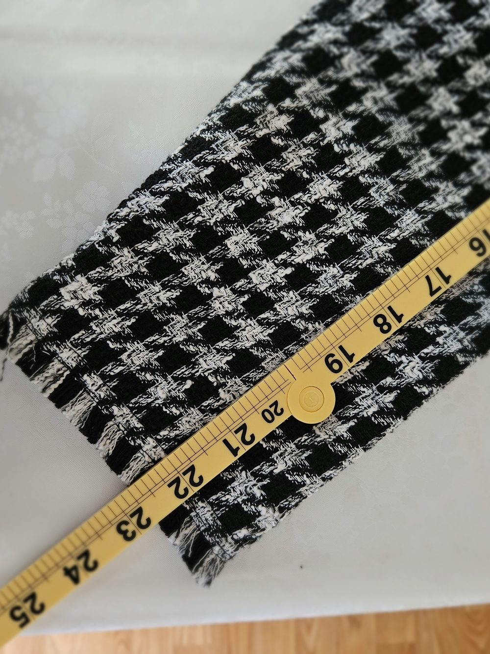 Johnston & Murphy NWT Black White Houndstooth Tweed Shacket Jacket Fringe L - Picture 7 of 15